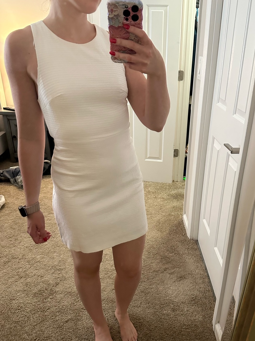 Zara White Sleeveless Cutout Mini Dress